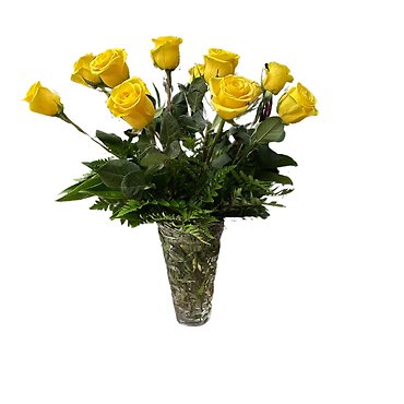 12 Long Stem Yellow Roses